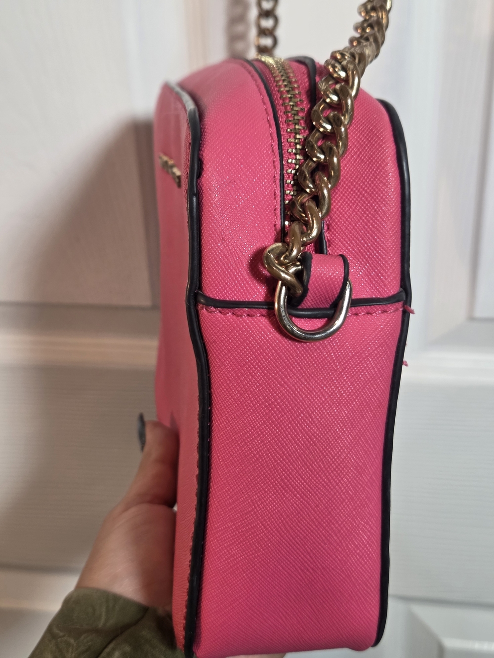 Michael Kors Jet Set Large Saffiano Leather Crossbody Bag - Dragonfruit Pink - Picture 5 of 13